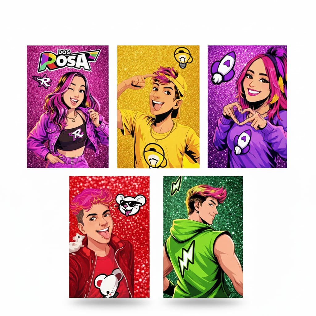 Dos Rosas Kit 5 Quadros Decorativos Emilly Vick Void Katlen Leozinho Top Excelente Qualidade