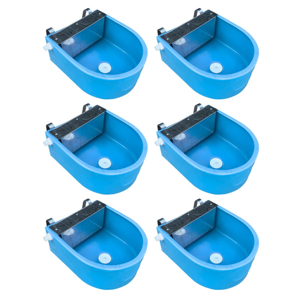 Kit 6 Bebedouro Automatico 10 Litros Cocho Água Boia Azul