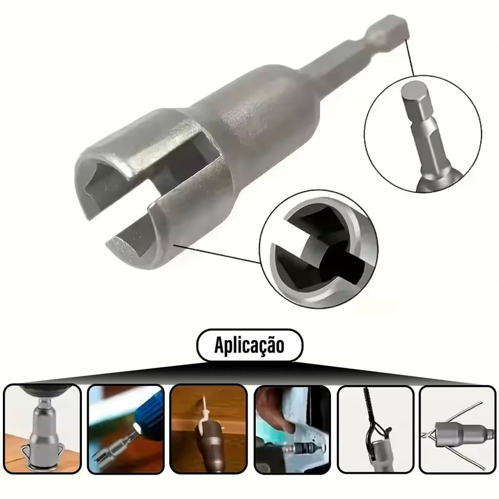 Adaptador Soquete Para Porca Borboleta Asa Parafuso Gancho Pitão Parafusadeira Chave Catraca 1/4