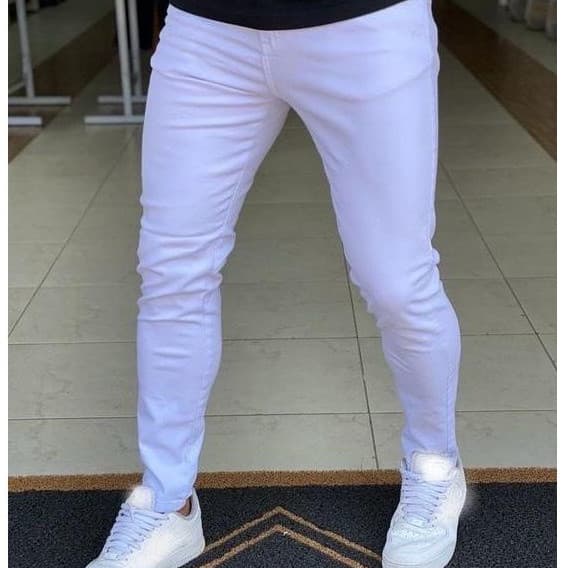 FENIXJEANS  - CALÇA JEANS MASCULINA BRANCA COM ELASTANO - LANÇAMENTO.