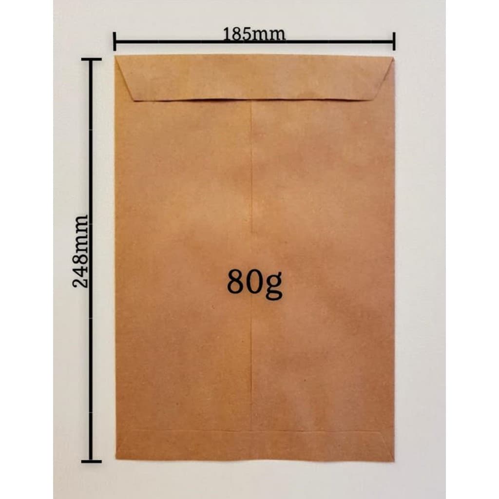Envelope Saco KRAFT Natural Pardo 185X248MM 80GR PCTE C/50 UNID