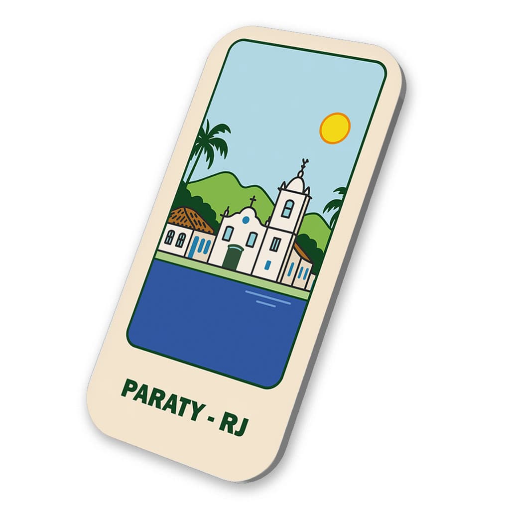 Imã Geladeira Souvenir  Paraty - Rio de Janeiro Brasil Recordação de Viagem do Brasil em Metal 3x6cm