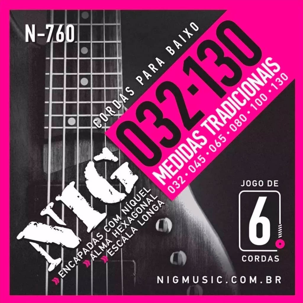 Encordoamento Contra Baixo 6 Cordas Nig N760 032