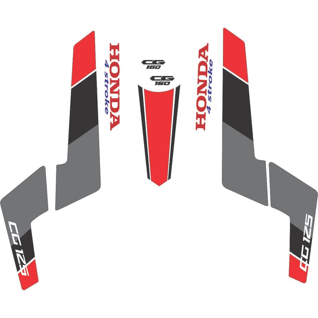 Jogo De Faixas Personalizado Moto - Grafismo 4 Stroke Cinza