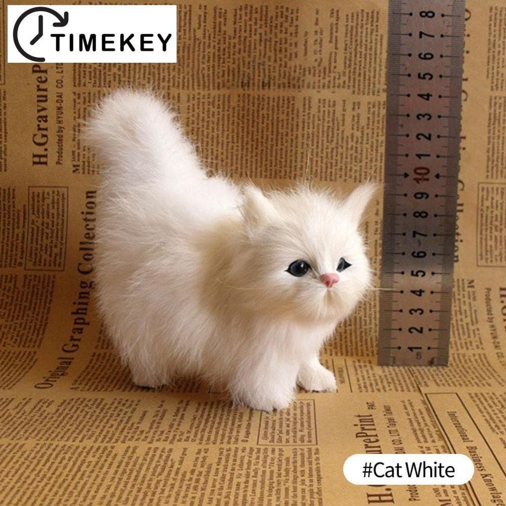 TKEY Simulação Mini Gato Coelho Raposa Coruja Pele Modelo Gatos De Pelúcia Crianças Aniversário Presentes Imitação Bonec