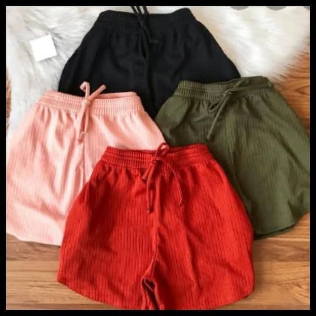 Kit 30 Shorts Canelado Básico Moda Feminina Tendência