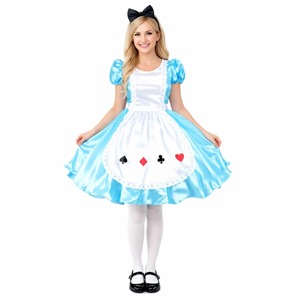 Fantasia Adulto Princesa Luxo Curta Alice Pais Maravilhas