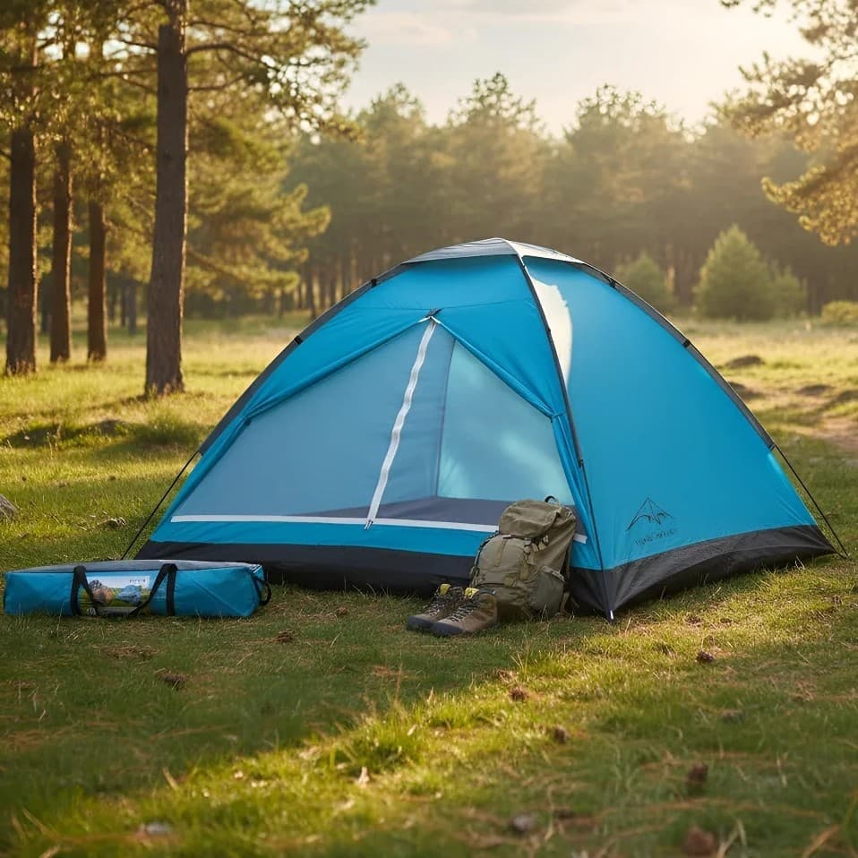 Barraca de Camping Impermeável 3–4 Pessoas 210×210×130cm Resistente à Chuva – MO3
