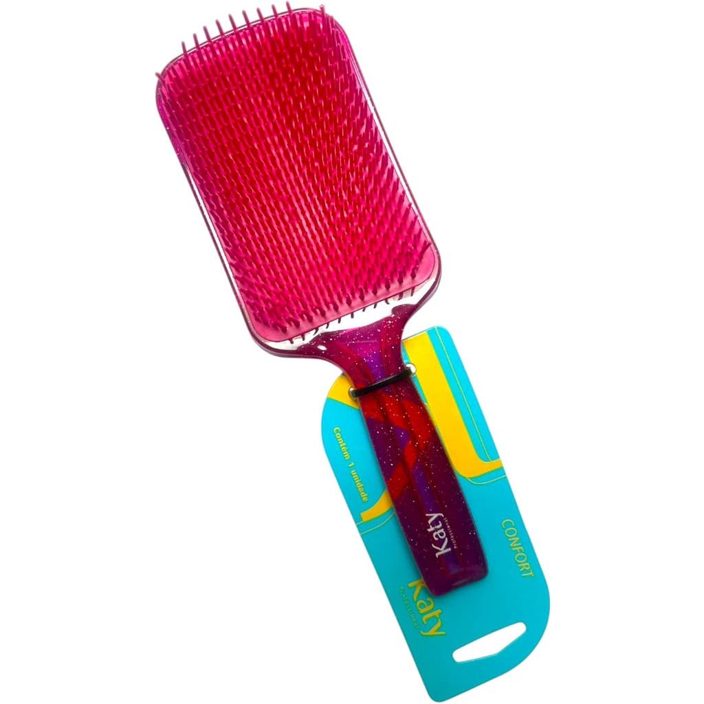 Escova De Cabelo Racket Glitter Katy Pink