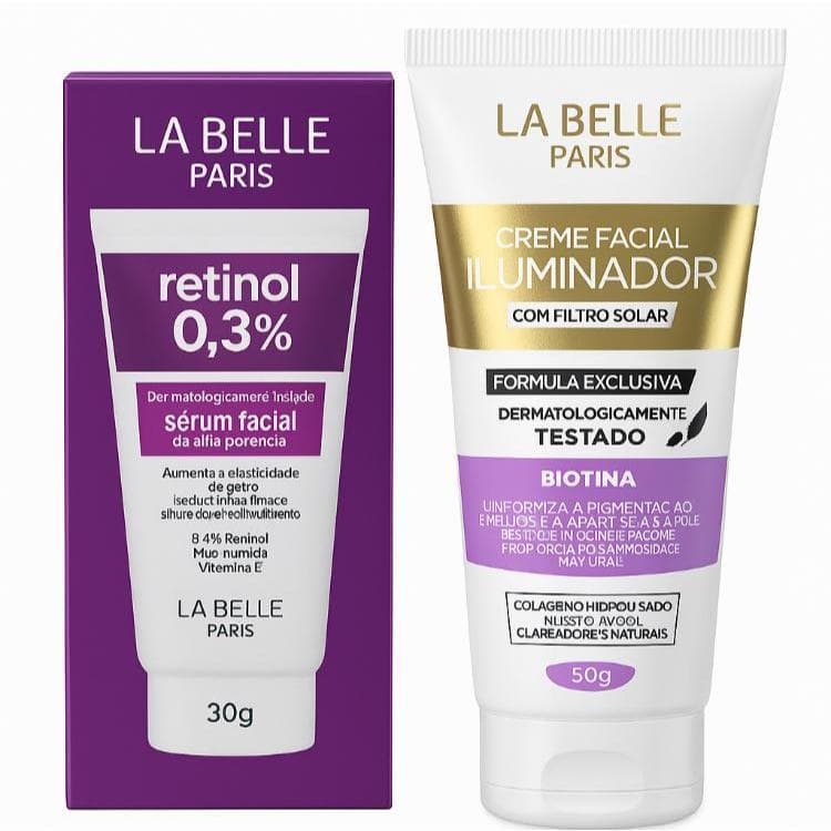 Kit Facial La Belle Paris 1 Sérum Retinol + 1 Creme iluminador