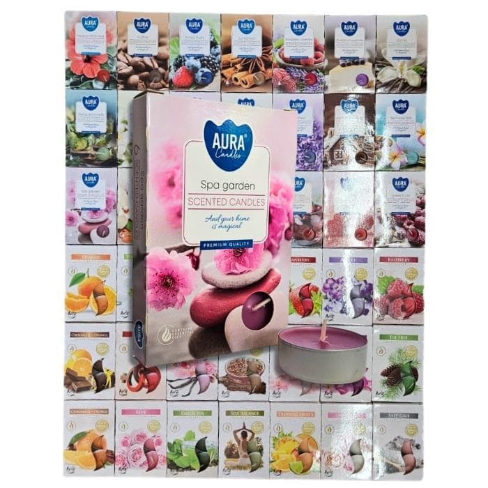 Kit Velas Rechaud Aromáticas Aura 12 Unidades