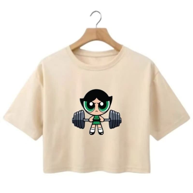 Cropped Feminino Docinho Super Poderosas Estilo Despojado Academia