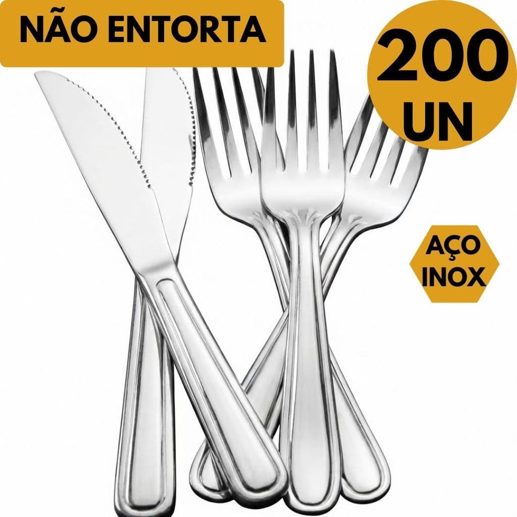 Talheres Aço Inox 200/176/150/126 UN Não Enferruja Profissional  Restaurante Buff Lachonete Casa
