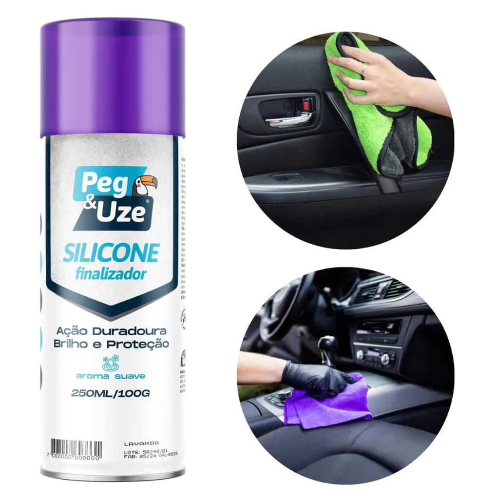 Silicone Finalizador Brilho Spray Lavanda 250ml Peg&Uze