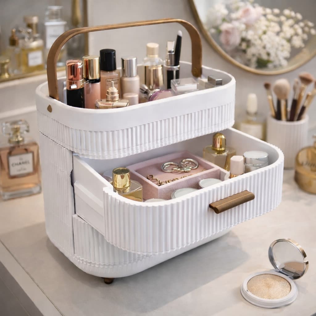 Organizador Multiuso Luxo com Gavetas | Skincare e Acessórios