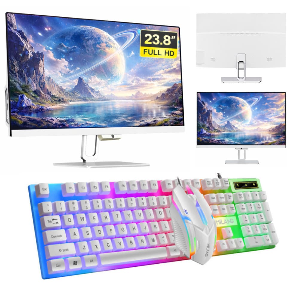 PC All in One 23.8” Intel Core i5 16GB RAM SSD 512GB Windows 10 + Kit Teclado e Mouse Milang T6