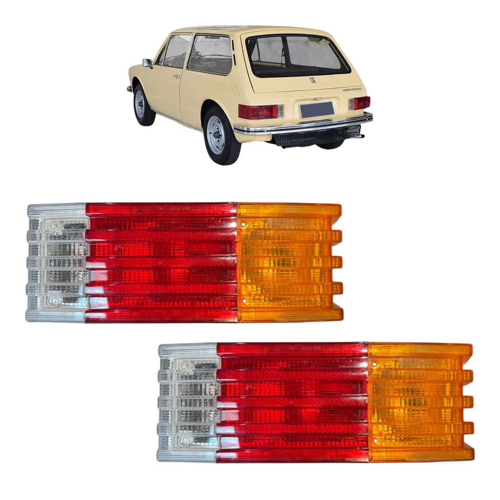Par Lanterna traseira Brasília Variant 1978 1982 Tricolor