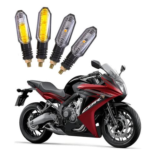 Kit 4 Setas Sequenciais P50s Honda Cbr 650f 2013 2014 2015 Preto
