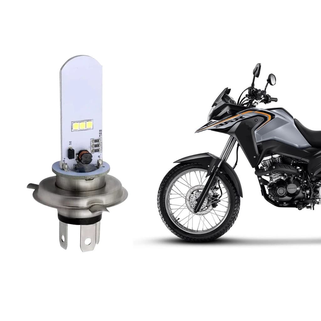 Lâmpada Farol Super Led Moto Honda XRE H4 6500K