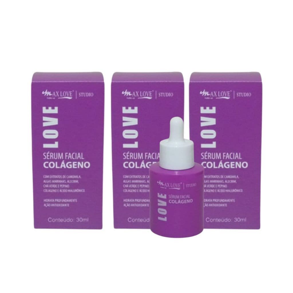 Kit 3 Sérum Facial Colágeno Max Love