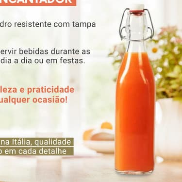 Garrafa Italiana Swing Vidro Transparente Hermética 500ml Bormioli Rocco
