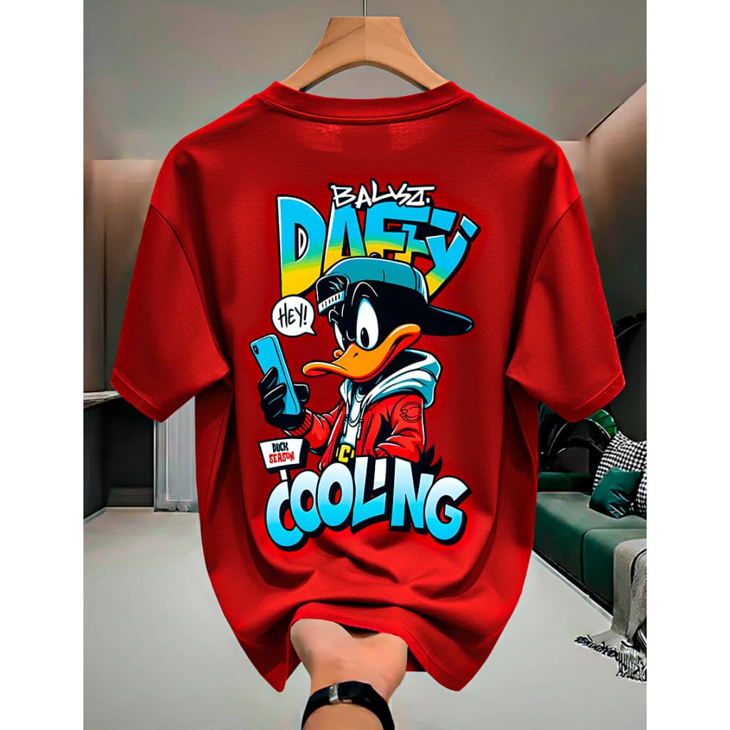 Camiseta DAFFY COOLING Estampa Costas 100% algodão Masculino e Feminino Streatwear