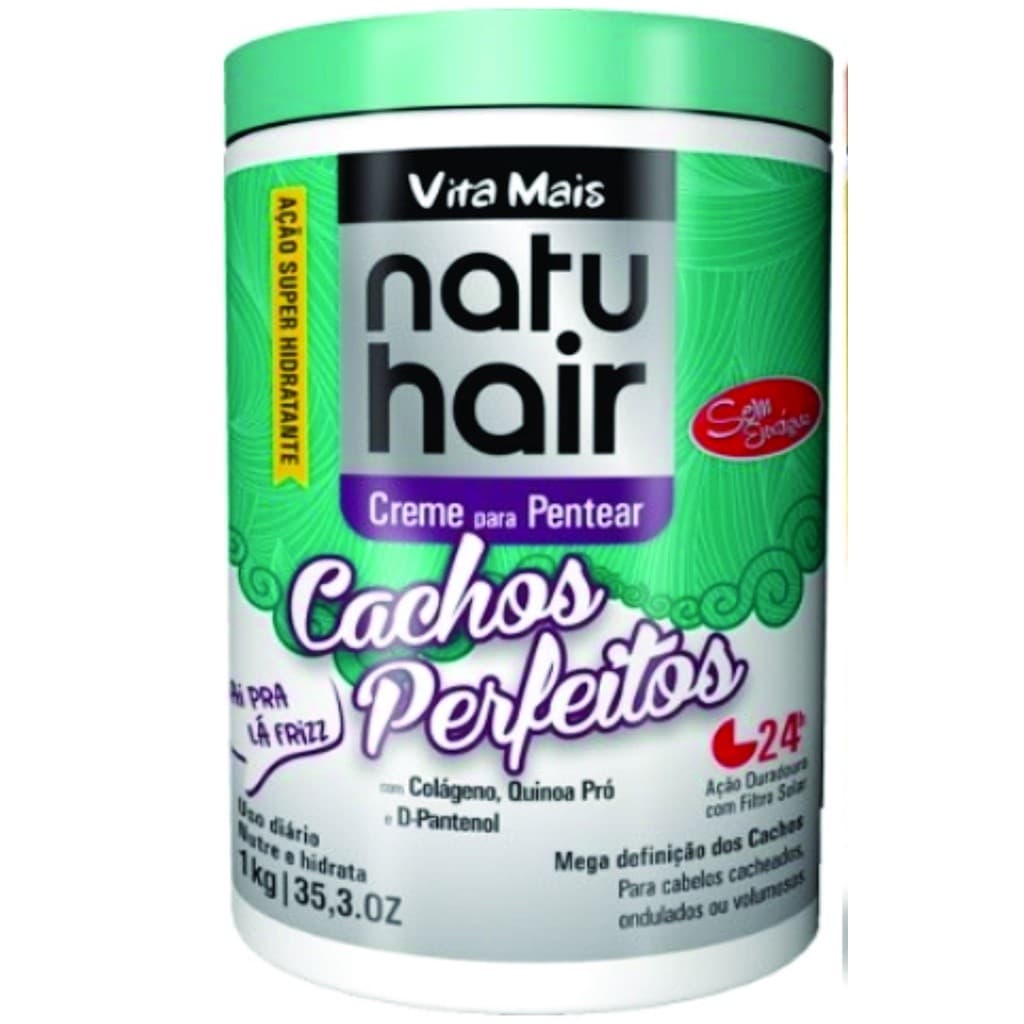 Creme para Pentear Cachos Perfeitos NatuHair 1KG  Definição + Hidratação + Antifrizz + Vegano