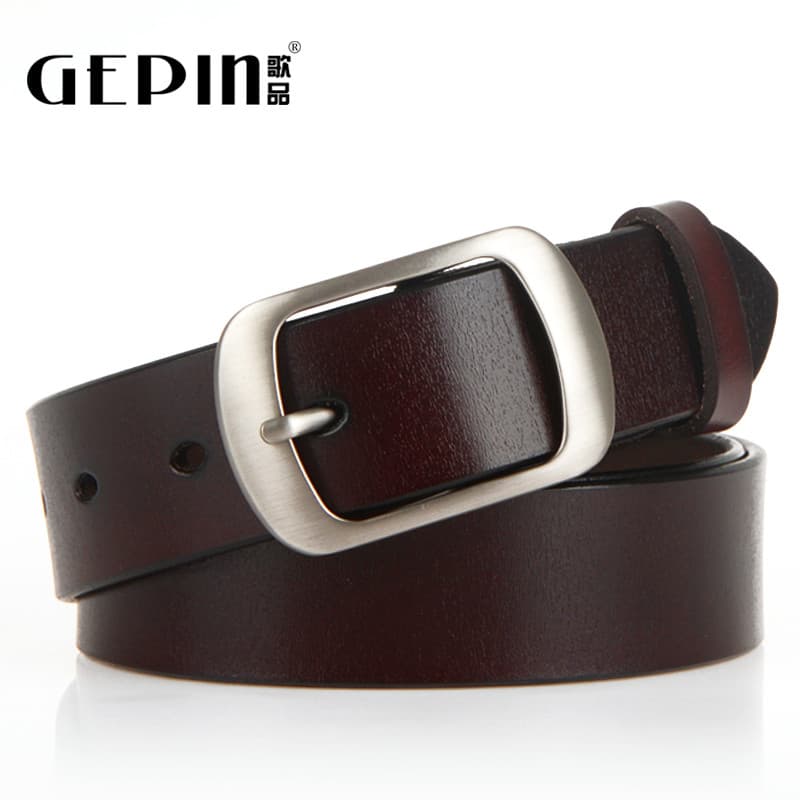 Cinto de couro puro feminino couro genuíno coreano simples All-Match cinto feminino moda decorativa Jeans cinto ins esti