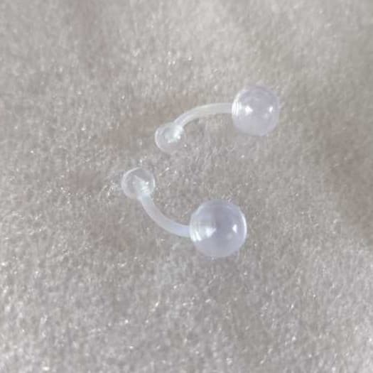 Kit 2 Piercing de Umbigo Transparente Silicone 2 Unidades