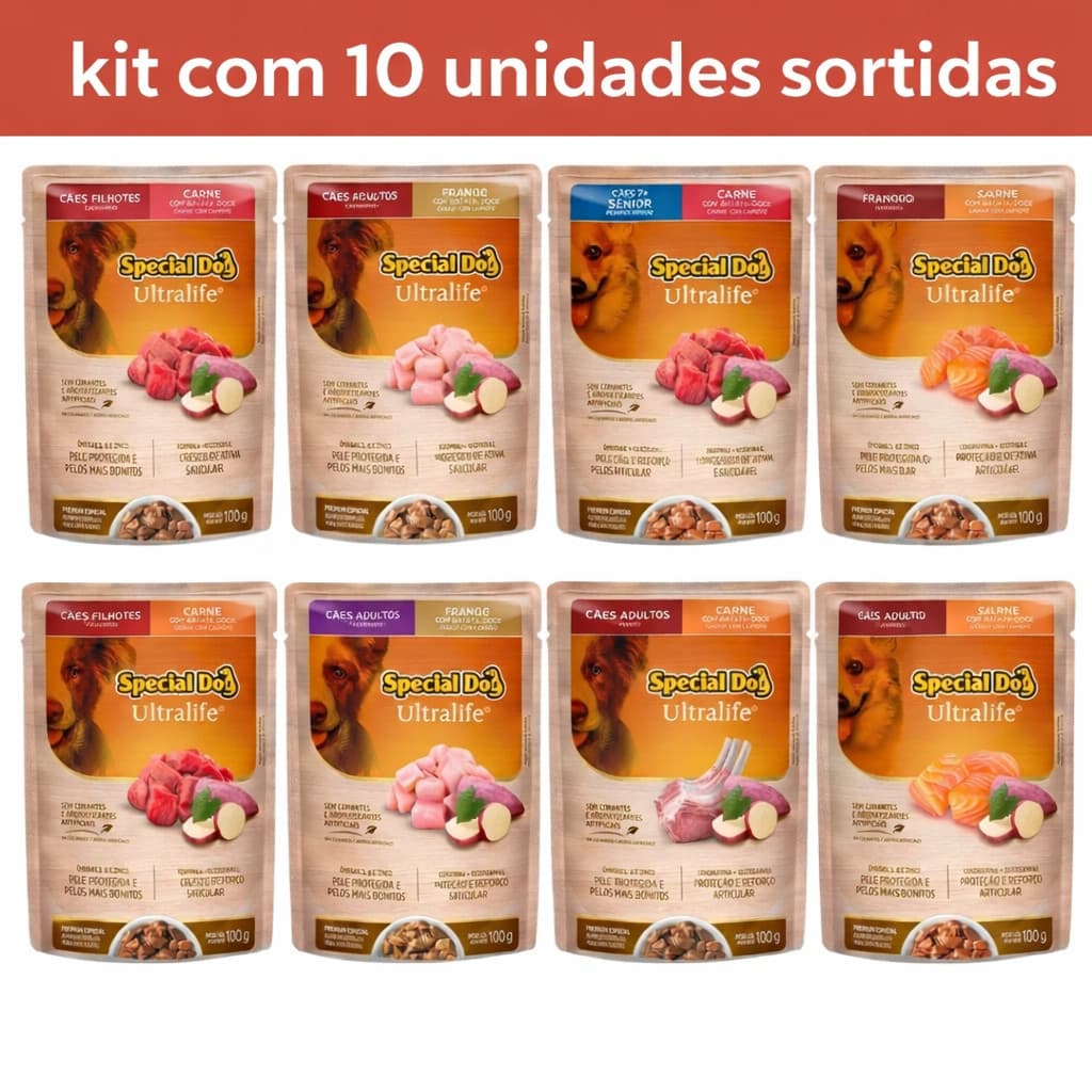 Sache Special Dog Ultralife Ração Úmida Para Cães Com 10 Unidades Monte Seu Kit