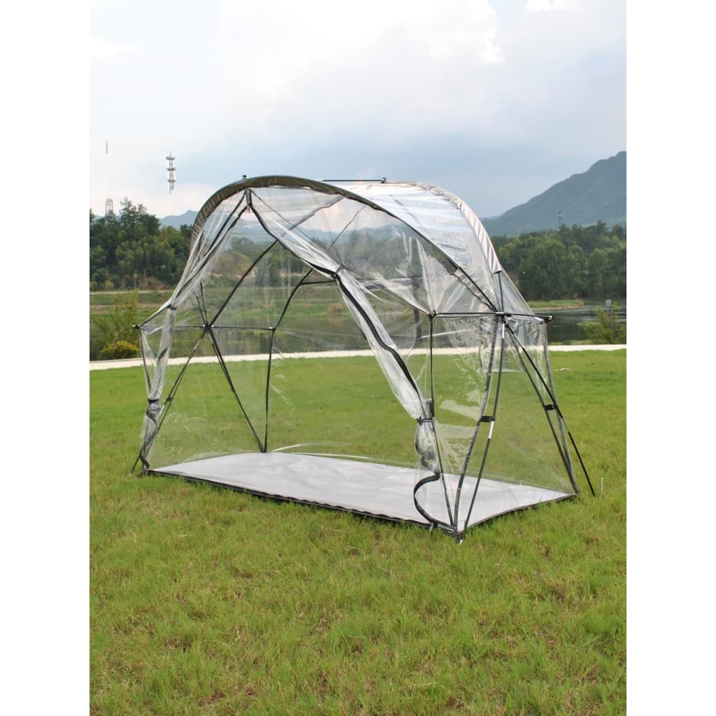 Barraca de acampamento transparente completa da barraca do soldado do PVC, barraca quente da cama do acampamento da barr