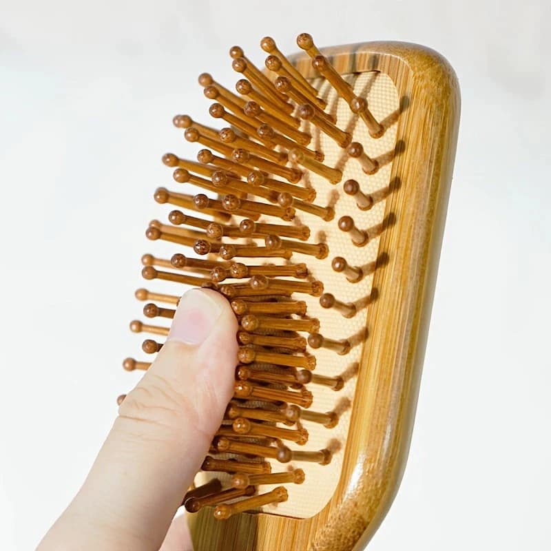 Escova De Cabelo De Bambu Antiestática Massagem No Couro Cabeludo Almofada De Ar Ferramenta De Estilo Presente De Cuidad