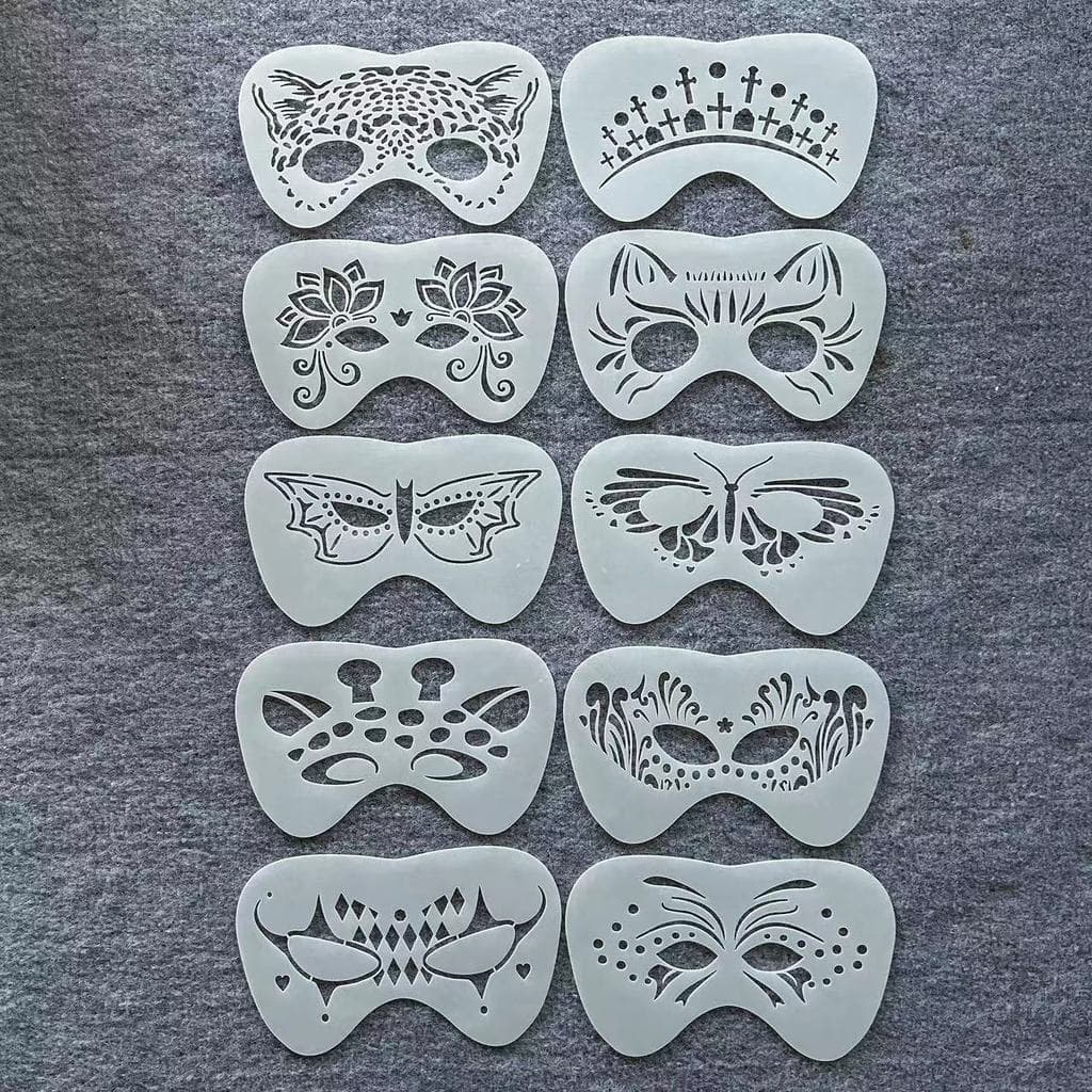Nova festa bola maquiagem padrão criativo pintura Facial tatuagem modelo auxiliar palco maquiagem oco modelo régua