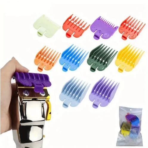 Kit Com 10 ou 3 Peças Pente De Reposição Colorido Para Cortar Cabelo, Guias de 1.5 a 22mm para Máquina de Corte