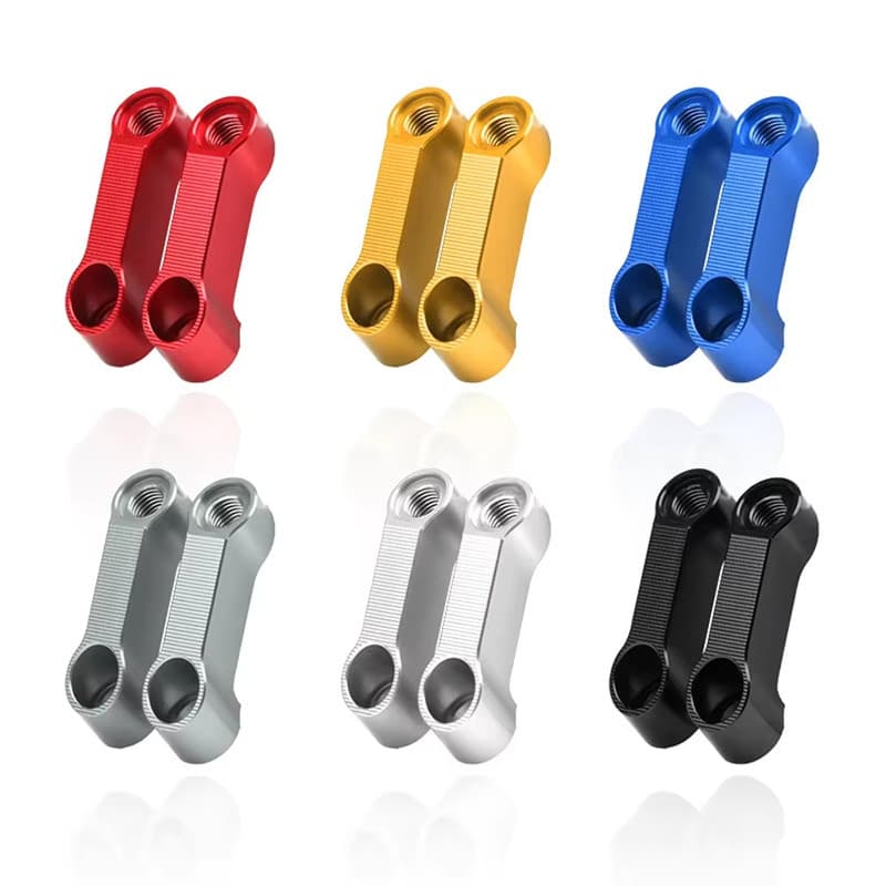 2 Pçs Motocicleta Espelhos Retrovisores Extensão Adaptador Universal Liga De Alumínio Base Parafuso Suporte Moto Guiador