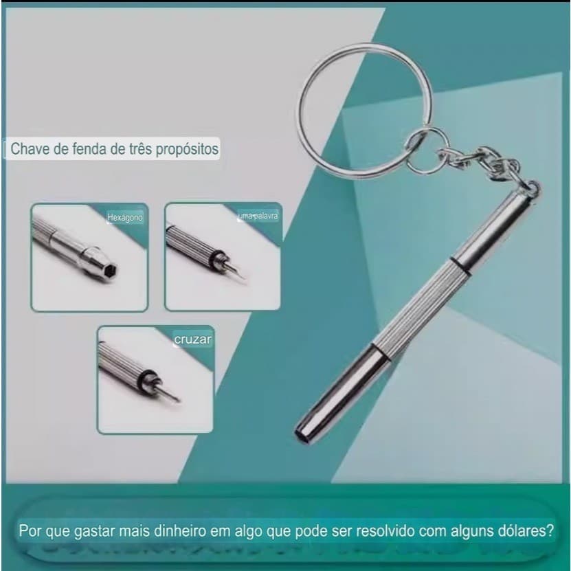 Kit 1/3/5 Mini Chaveiro 3 em 1 Chave de Fenda Reparo de Óculos Celular Relógio Nova