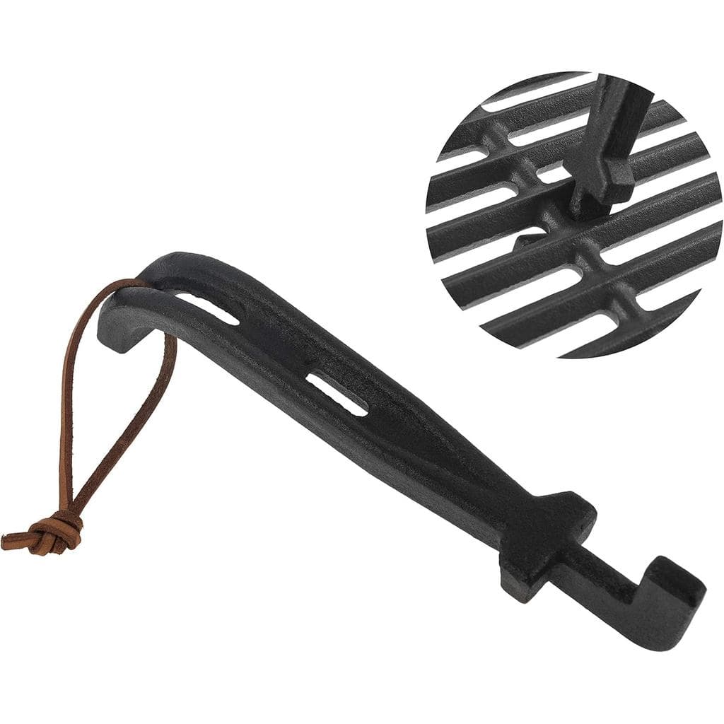 Elevador de Grelha de Ferro Fundido, Elevador Universal para Grelhas de Churrasco, Pegador para Manuseio de Superfícies