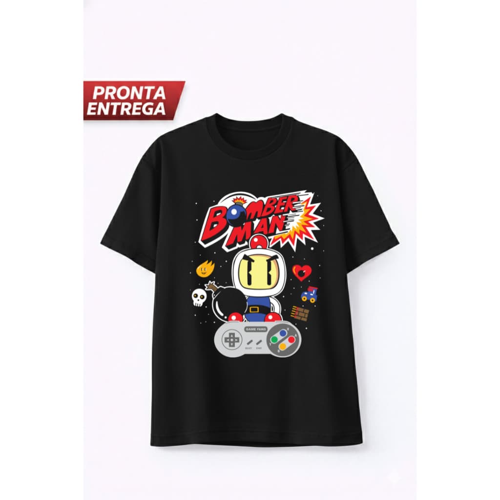 Camiseta Gamer Retrô Explosiva Personagem Estilo Pixel Game Controle Clássici Envio Imediato