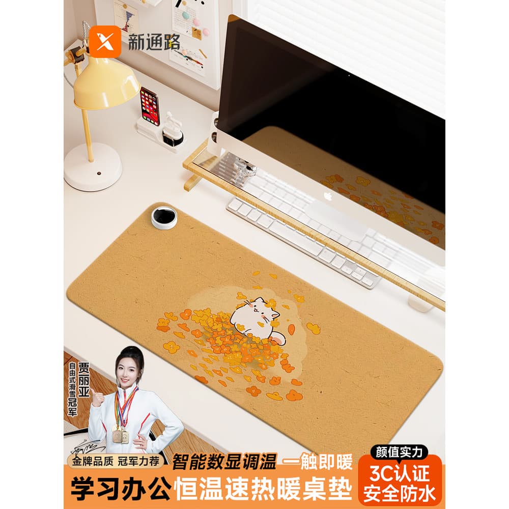 Novo canal bonito gato aquecimento Mouse pad Oversized escritório Desktop inverno aquecimento quente almofada de mesa es