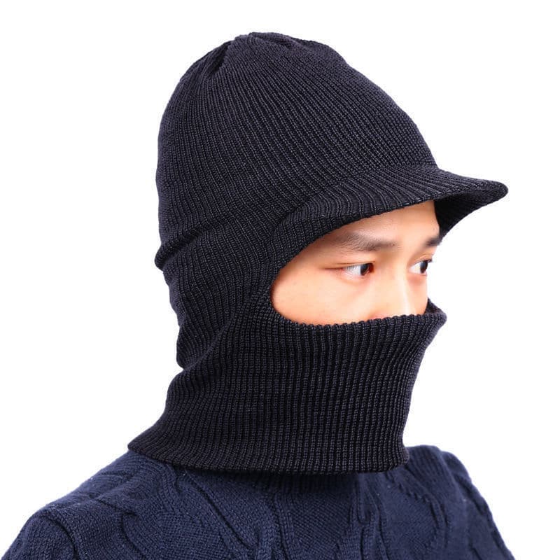 Protetor de pescoço de aba protetor de pescoço de rosto masculino inverno ao ar livre chapéu quente pai chapéu de lã cha