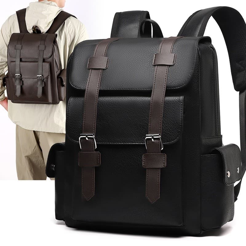 Cross-Border Amazon britânico Retro macio couro do plutônio mochila Casual grande capacidade passeio fivela de cinto de