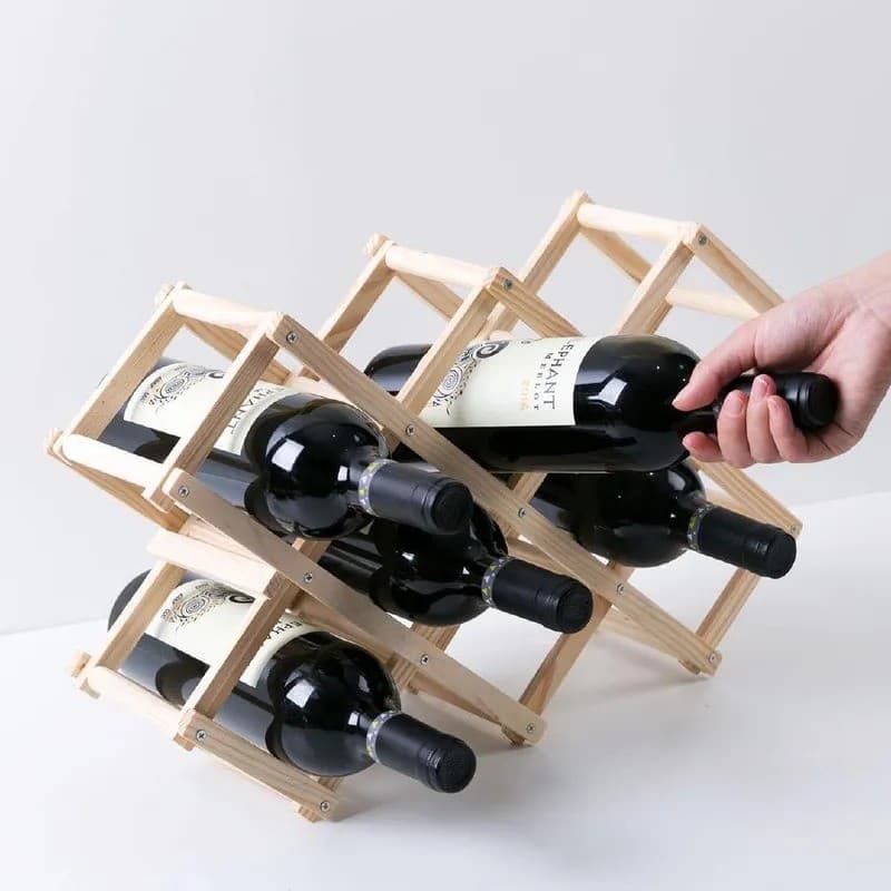 Mini Adega Vinho ou Espumante de Mesa Porta Vinho Em Madeira Tipo Comeia 10 Garrafas