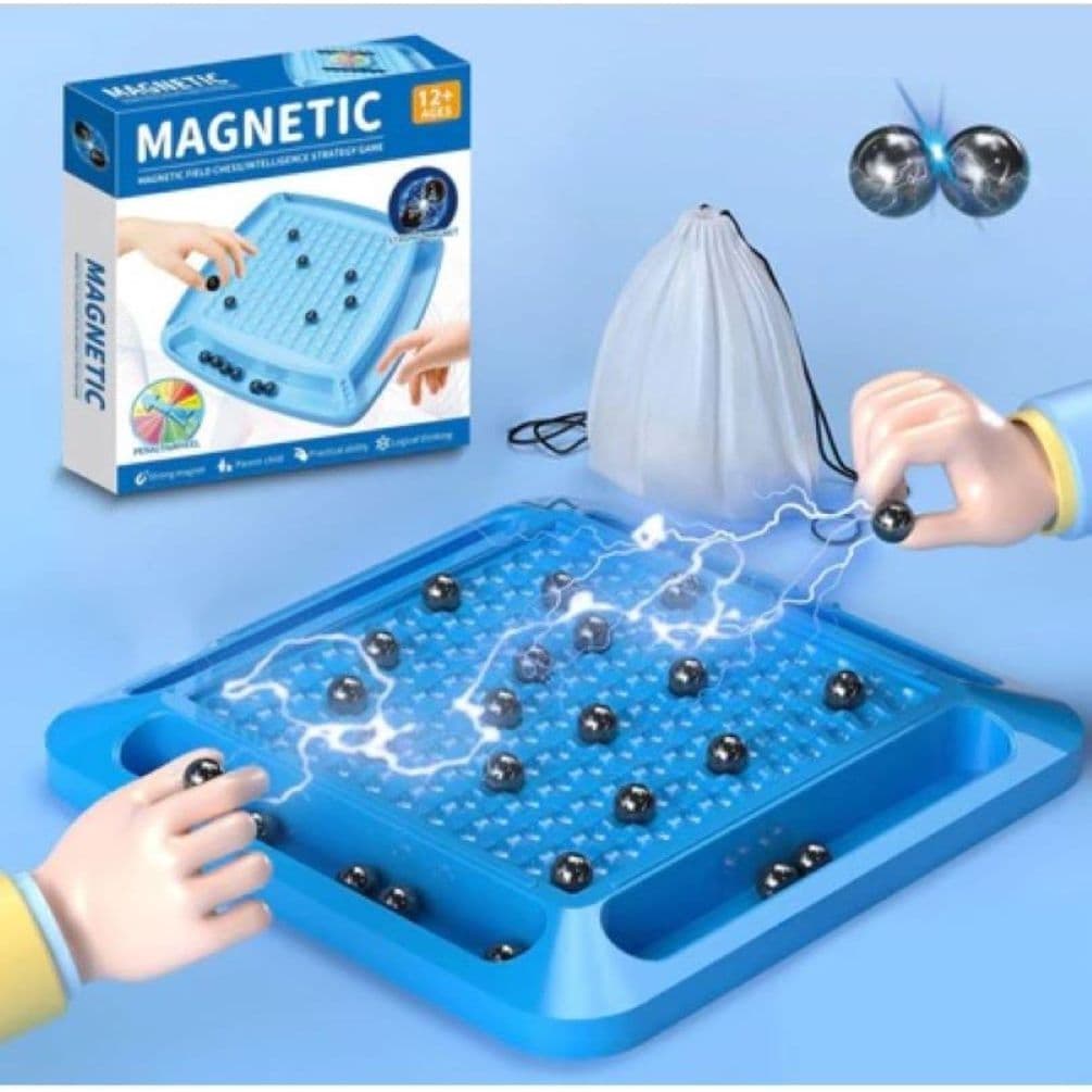 Jogo Xadrez Magnético Tabuleiro com 20 Esferas Brinquedos Educativos