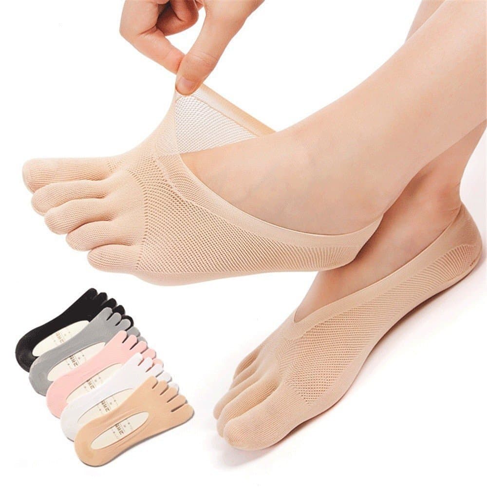 3/5 pares de cinco meias barco dedo feminino verão primavera fino simples trançado curto veludo boca de gelo líquido de