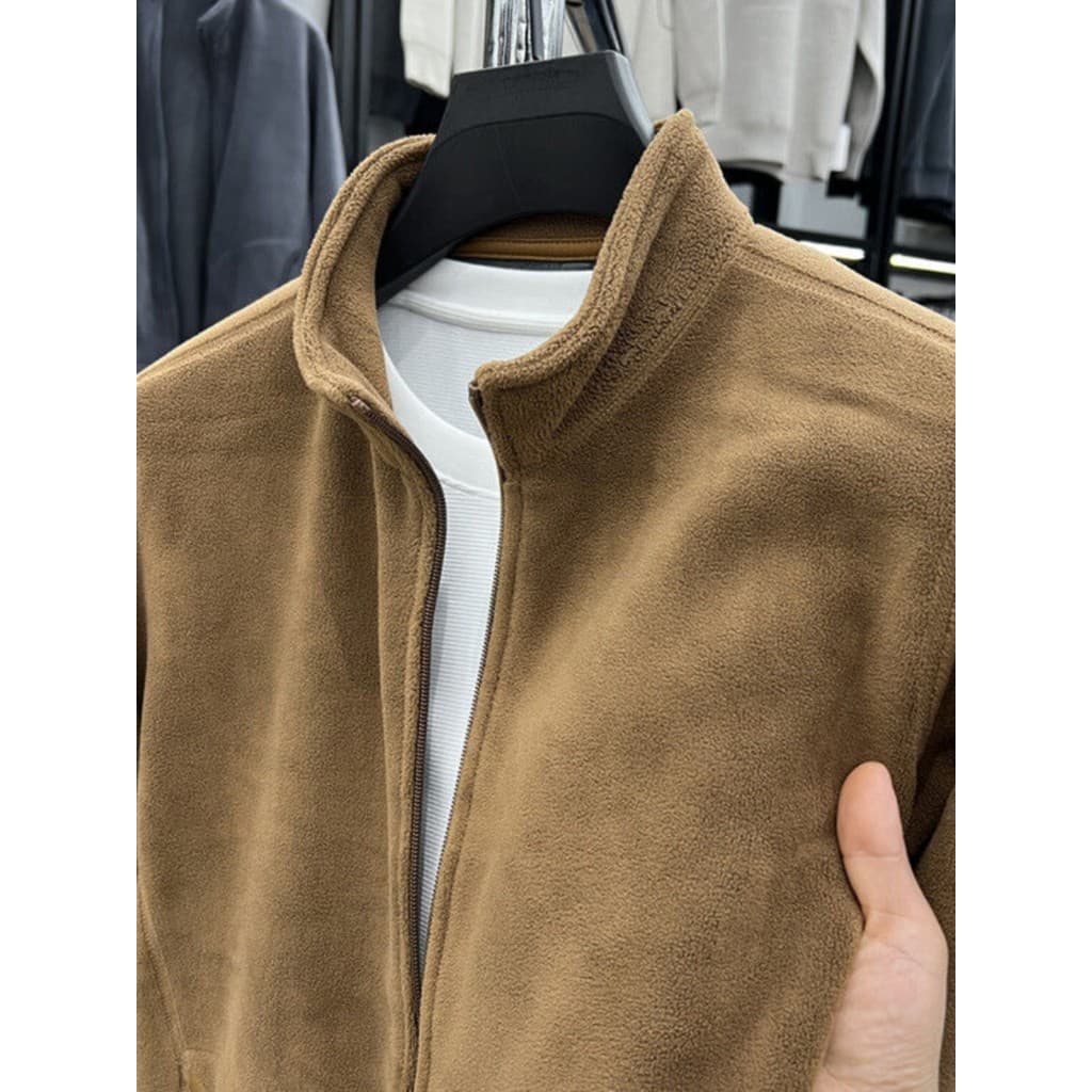 Jaqueta de lã Polar masculina 2024 novo estilo primavera outono esportes ao ar livre moletom Casual tamanho grande gola