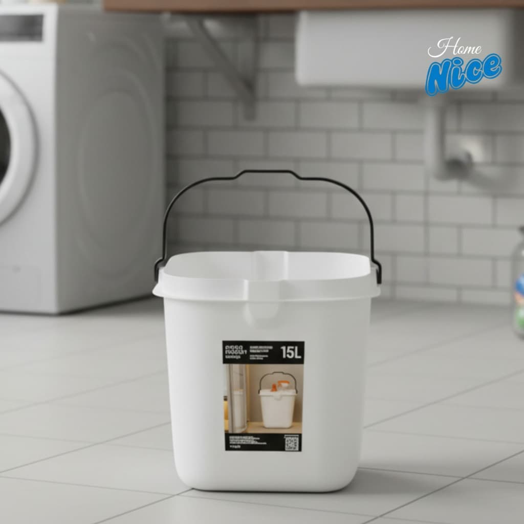 Balde Quadrado Branco 15 Litros Branco