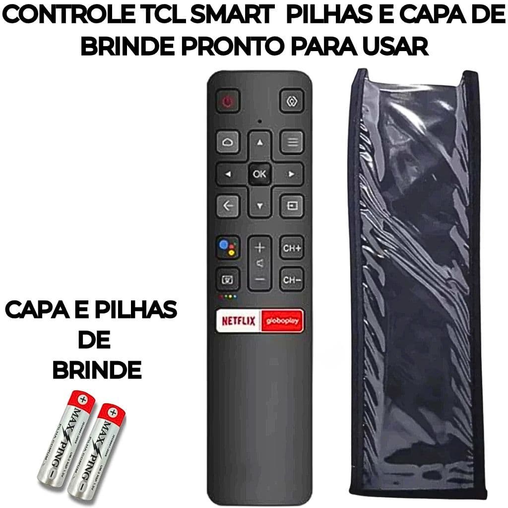 Controle TCL Smart TV Netflix 4K Compatível + Capa e Pilhas Pronto Uso