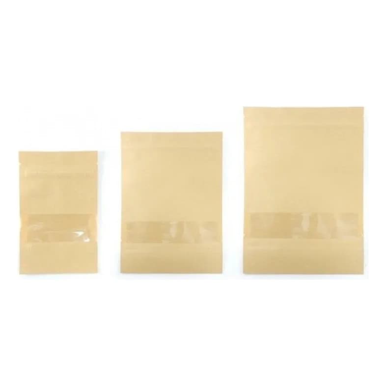 Saco Stand Up Pouch Kraft C/ Visor C/ 10 Unidades