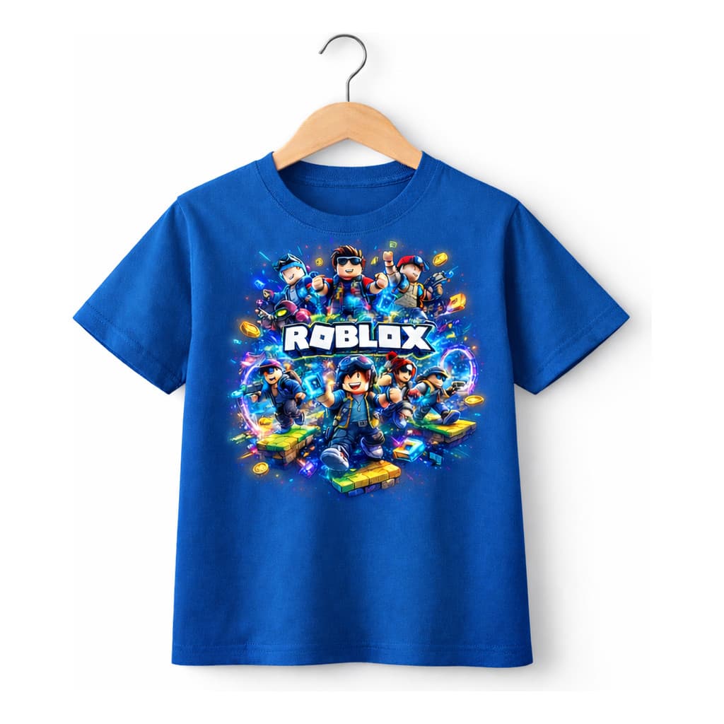 Camisa Infantil Roblox 100% Algodão Camiseta Gamer Confortável Criança Menino Menina Várias Cores