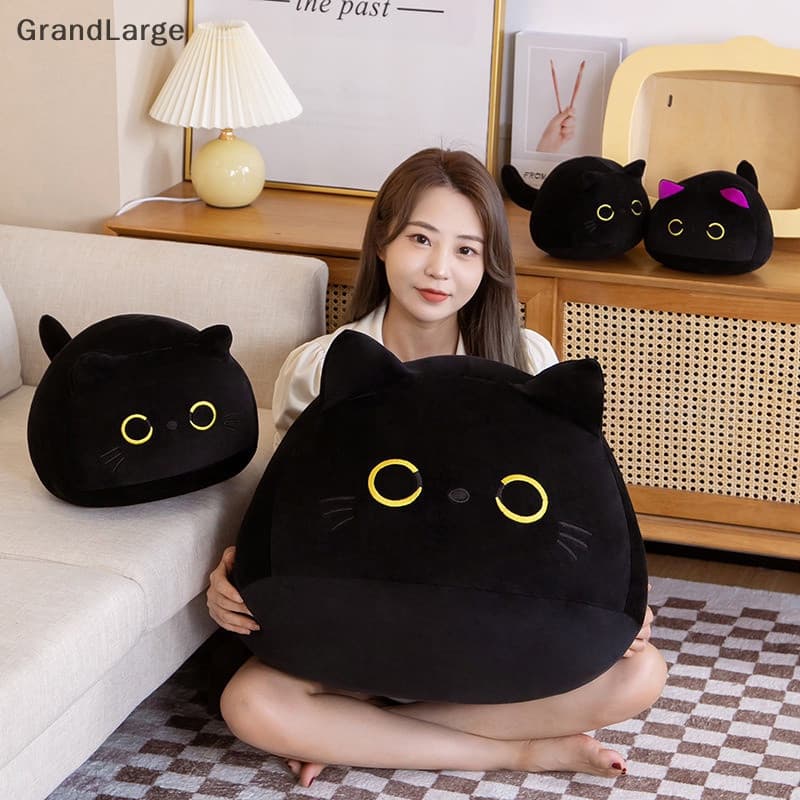 [Gato Preto Sobre Boneca De Pelúcia De Travesseiro Brinquedos Presentes Fofinhos Para Meninos Meninas Amigas BR